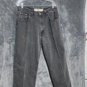 Y2K Arizona Men's Black Denim Jeans Straight Leg Relaxed Fit 90s Grunge 32x32